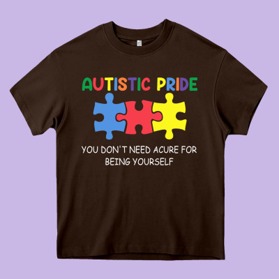 Autistic Pride Autism Awareness Heavy Core Tee Designed By Cowhidedigitalart