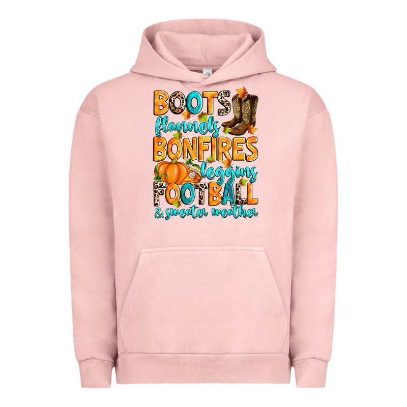 Boots Flannels Bonfires Leggins American Football Urban Hoodie by RanaPortraitStore | Teevron