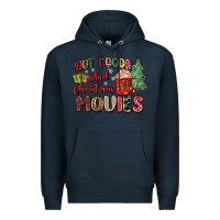 Navy hot cocoa and christmas movies Premium Hoodie - Zillion Design Studio