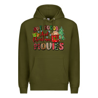 Army Green hot cocoa and christmas movies Premium Hoodie - Zillion Design Studio
