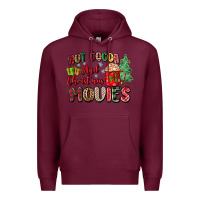 Burgundy hot cocoa and christmas movies Premium Hoodie - Zillion Design Studio
