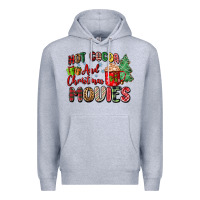 Heather Grey hot cocoa and christmas movies Premium Hoodie - Zillion Design Studio