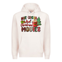 Pale Pink hot cocoa and christmas movies Premium Hoodie - Zillion Design Studio