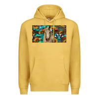Antique Gold Horse With Sunflowers Aztec And Cowhide Premium Hoodie - RanaPortraitStore