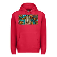 Cardinal Horse With Sunflowers Aztec And Cowhide Premium Hoodie - RanaPortraitStore