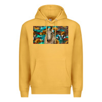 Mustard Horse With Sunflowers Aztec And Cowhide Premium Hoodie - RanaPortraitStore