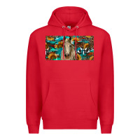Red Horse With Sunflowers Aztec And Cowhide Premium Hoodie - RanaPortraitStore