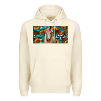 Sandshell Horse With Sunflowers Aztec And Cowhide Premium Hoodie - RanaPortraitStore