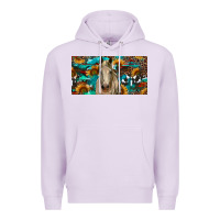 Lilac Horse With Sunflowers Aztec And Cowhide Premium Hoodie - RanaPortraitStore