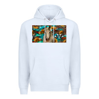 White Horse With Sunflowers Aztec And Cowhide Premium Hoodie - RanaPortraitStore