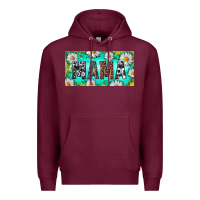 Burgundy Turquoise and Daisy Mama Premium Hoodie - RanaPortraitStore