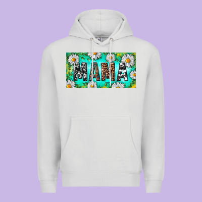 Premium Hoodie Turquoise and Daisy Mama