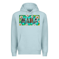 Blue Mist Turquoise and Daisy Mama Premium Hoodie - RanaPortraitStore