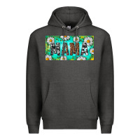 Charcoal Heather Turquoise and Daisy Mama Premium Hoodie - RanaPortraitStore