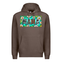 Coffee Turquoise and Daisy Mama Premium Hoodie - RanaPortraitStore