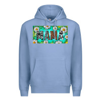 Colony Blue Turquoise and Daisy Mama Premium Hoodie - RanaPortraitStore