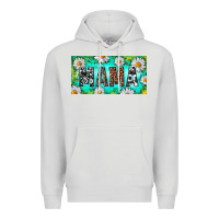 Dove Grey Turquoise and Daisy Mama Premium Hoodie - RanaPortraitStore
