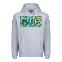 Heather Grey Turquoise and Daisy Mama Premium Hoodie - RanaPortraitStore