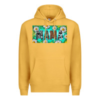 Mustard Turquoise and Daisy Mama Premium Hoodie - RanaPortraitStore