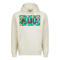 Oatmeal Heather Turquoise and Daisy Mama Premium Hoodie - RanaPortraitStore