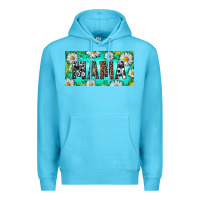 Ocean Blue Turquoise and Daisy Mama Premium Hoodie - RanaPortraitStore