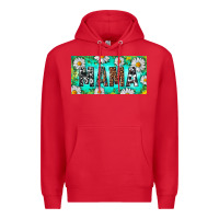 Red Turquoise and Daisy Mama Premium Hoodie - RanaPortraitStore
