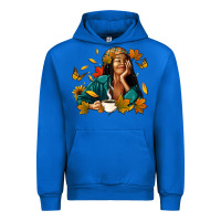 Cobalt Fall afro woman with coffee Urban Hoodie - RanaPortraitStore