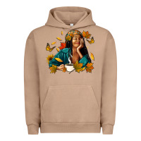 Pigment Burro Fall afro woman with coffee Urban Hoodie - RanaPortraitStore