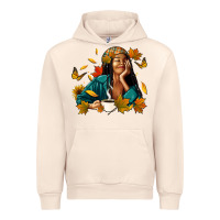 Sandshell Fall afro woman with coffee Urban Hoodie - RanaPortraitStore