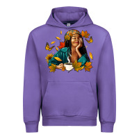 Tulip Fall afro woman with coffee Urban Hoodie - RanaPortraitStore