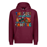 Burgundy the best memories are made camping Premium Hoodie - texasbilliewilder