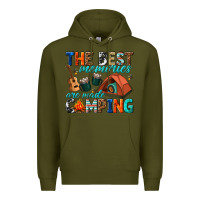 Army Green the best memories are made camping Premium Hoodie - texasbilliewilder