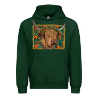 Forest Green Fall Cow Urban Hoodie - RanaPortraitStore
