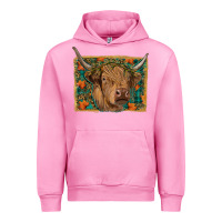 Fuchsia Pink Fall Cow Urban Hoodie - RanaPortraitStore