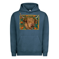 Pigment Midnight Navy Fall Cow Urban Hoodie - RanaPortraitStore