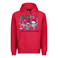 Cardinal gnome for the holidays Premium Hoodie - Zillion Design Studio