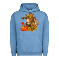 Pigment Pebble Blue Fall Goat Urban Hoodie - RanaPortraitStore