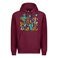 Burgundy true love Premium Hoodie - texasbilliewilder