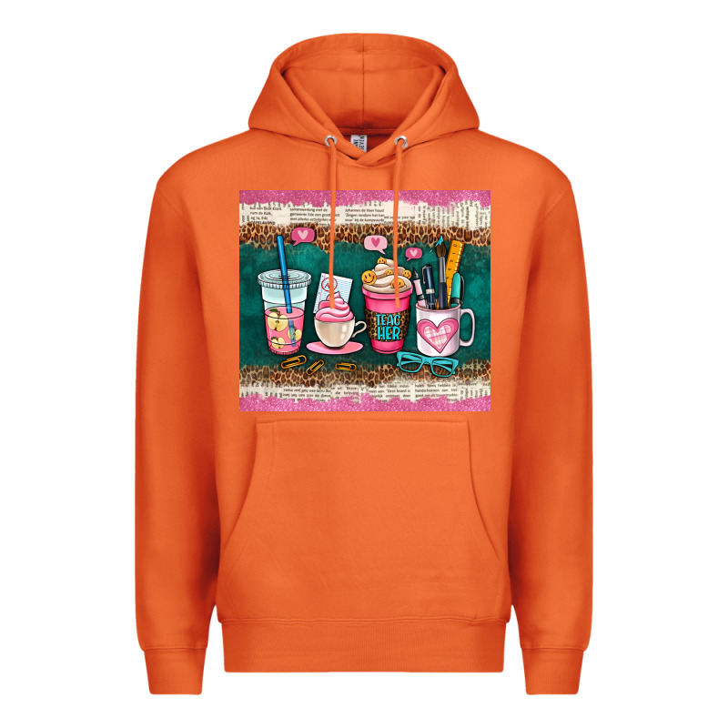 Teacher Coffee Cups Premium Hoodie by AdoDesignShop | Teevron