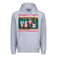Heather Grey teacher coffee cups Premium Hoodie - AdoDesignShop