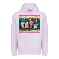 Lilac teacher coffee cups Premium Hoodie - AdoDesignShop