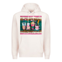 Pale Pink teacher coffee cups Premium Hoodie - AdoDesignShop