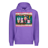 Purple teacher coffee cups Premium Hoodie - AdoDesignShop