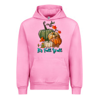 Fuchsia Pink Happy Fall Y'all Pumpkins Urban Hoodie - RanaPortraitStore