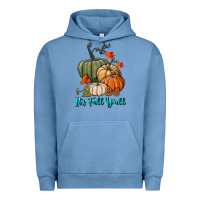 Pigment Pebble Blue Happy Fall Y'all Pumpkins Urban Hoodie - RanaPortraitStore