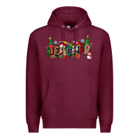 Burgundy Christmas teacher Premium Hoodie - Zillion Design Studio