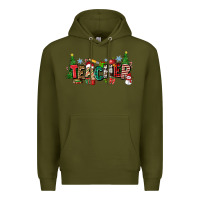 Army Green Christmas teacher Premium Hoodie - Zillion Design Studio