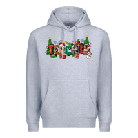 Heather Grey Christmas teacher Premium Hoodie - Zillion Design Studio