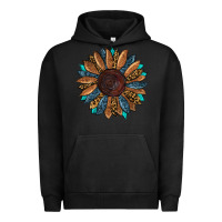 Pigment Black Fall Tooled Leather Sunflower Urban Hoodie - RanaPortraitStore