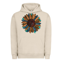 Pigment French Oak Fall Tooled Leather Sunflower Urban Hoodie - RanaPortraitStore
